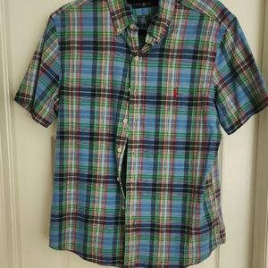 Ralph Lauren Blue and Green Casual Button Down Shirt